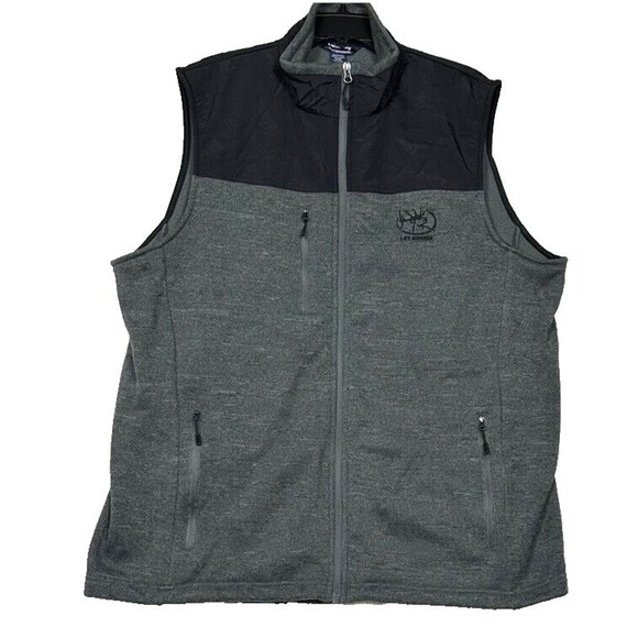 Landway Outerwear Mens 2XL Gray Charcoal Captain Vest Logo Knit Fleece Full Zip - Picture 1 of 10